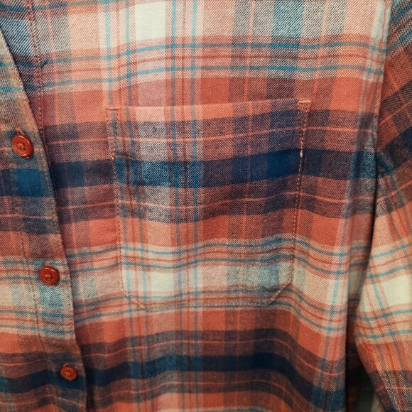 Orvis Womens Plaid Tech Flannel Tunic Shirt M Cotton Blend Long Sleeve 2512 - Picture 3 of 9